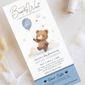 我々は真摯に待つ男の子の赤ちゃんシャワーおむつラッフル 招待状