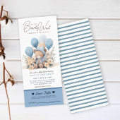 我々は真摯に待つ男の子の赤ちゃんシャワーおむつラッフル 招待状