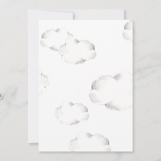 我々は真珠のように待つことができるテディベアグレー男の子ベイビーシャワー 招待状 (裏面)