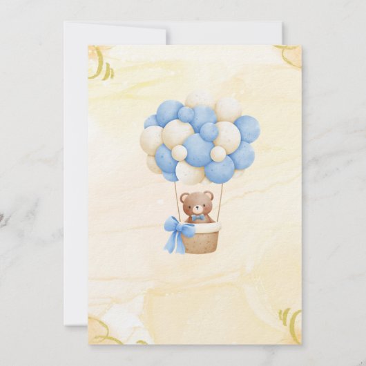 我々は真珠のように待つことができるテディベア中立ベビーシャワー 招待状 (裏面)