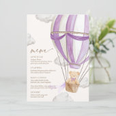 我々は真珠のように待つことができ薄紫紫の赤ちゃんシャワー メニュー (スタンド正面)