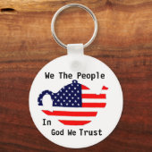 我々は神の民を信頼する愛国的なキーチェーン キーホルダー (正面)