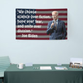 我々は科学と希望を選択ジョーバイデン氏引用文 横断幕 (トレードショー)