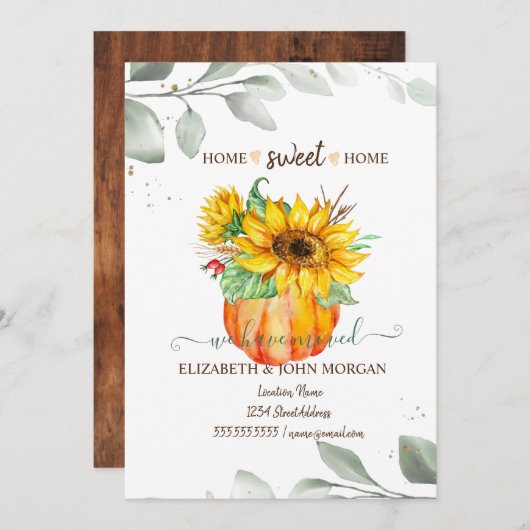 我々は移動した，かぼちゃ，葉，ひまわり，木材 (正面/裏面)