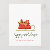 我々は移動した，クリスマスそりの休日 案内ポストカード (正面)