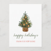 我々は移動した，クリスマスツリーオレンジの休日 案内ポストカード (正面)