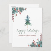 我々は移動した，クリスマスツリーホリーベリーホリデー 案内ポストカード (正面/裏面)