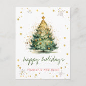 我々は移動した，クリスマスツリー金ゴールド 案内ポストカード (正面)