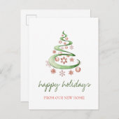 我々は移動した，クリスマスツリー，ボールの休日 案内ポストカード (正面/裏面)