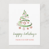 我々は移動した，クリスマスツリー，ボールの休日 案内ポストカード (正面)