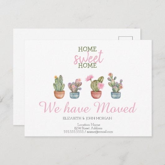 我々は移動した,サボテン,ホームスイートホーム 案内ポストカード (正面/裏面)