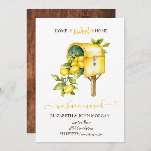 我々は移動した，ヴィンテージメールボックスのレモン，ウッド (正面/裏面)