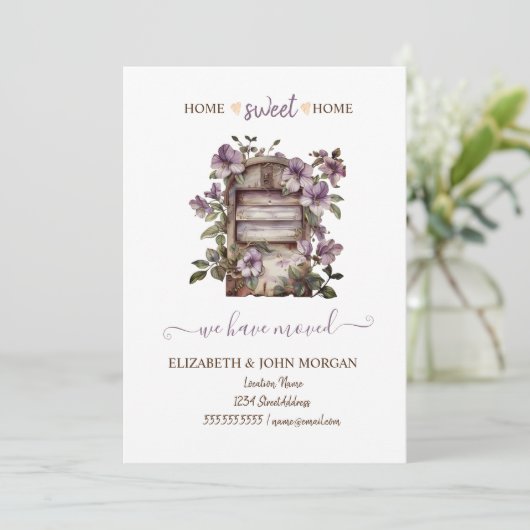 我々は移動した，ヴィンテージメールボックスの花，木材 (スタンド正面)