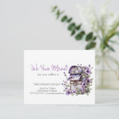 我々は移動した,ヴィンテージメールボックス紫の花 案内ポストカード (スタンド正面)