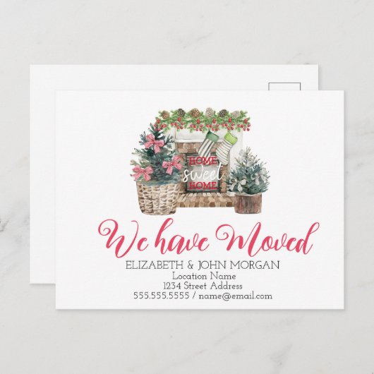 我々は移動した，休日の暖炉，ホームスイートホーム 案内ポストカード (正面/裏面)