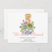 我々は移動した，多肉植物，ホーム甘いホーム 案内ポストカード (正面/裏面)