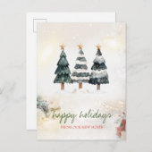 我々は移動した，星，クリスマスツリーの休日 案内ポストカード (正面/裏面)