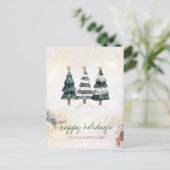 我々は移動した，星，クリスマスツリーの休日 案内ポストカード (スタンド正面)