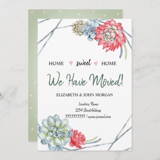 我々は移動した，砂漠サボテン赤い多肉類 (正面/裏面)