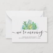 我々は移動している水色のCactiアドレス変更ノート ノートカード (正面)