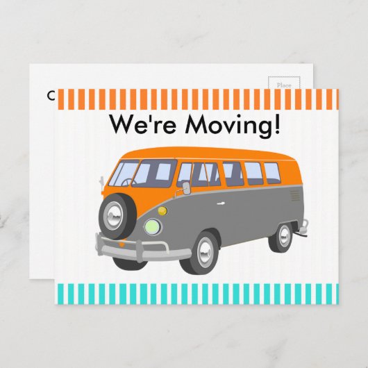 我々は移動している、レトロなバンポストカード 案内ポストカード (正面/裏面)