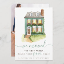 我々は移動し、我々の永遠に家の発表カードを見つけた