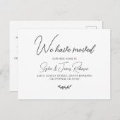 我々は移動タイポグラフィスクリプト新しいホーム移動 案内ポストカード (正面/裏面)