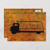我々は移動レトロ移動するバン古い木材 案内ポストカード (正面/裏面)