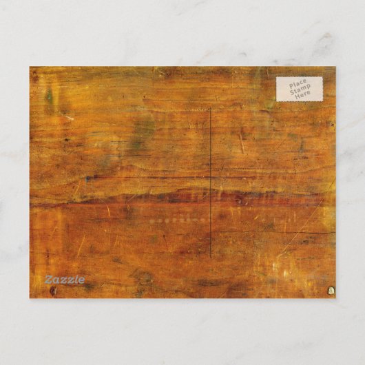 我々は移動レトロ移動するバン古い木材 案内ポストカード (裏面)