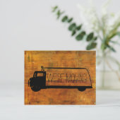 我々は移動レトロ移動するバン古い木材 案内ポストカード (スタンド正面)