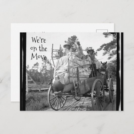 我々は移動中だ!ヴィンテージワゴンファミリ ポストカード (正面/裏面)