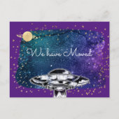 我々は移動 – おもしろい UFO ポストカード (正面)