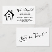 "我々は移動"ハンドドローカジュアルドハウス白黒 名刺 (正面/裏面)