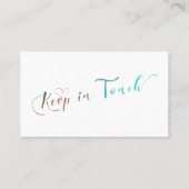 "我々は移動"/手描き家のティール(緑がかった色)水色 名刺 (裏面)