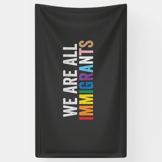 我々は移民たちLGBTのレインボーアライアンスの仲間 横断幕 (縦)