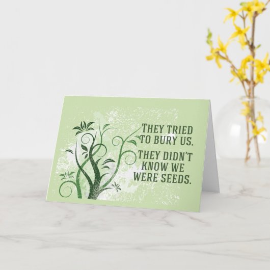 我々は種の感動的引用文 カード (黄色い花)