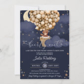 我々は空気バルーンテディ赤ちゃんシャワーを待つことができる 招待状 (正面)