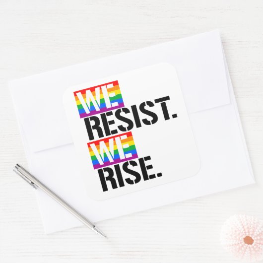 我々は立ち上がることに抵抗する スクエアシール (封筒)