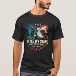我々は立統一されたつ – Patriotic USA 1776イーグル Tシャツ