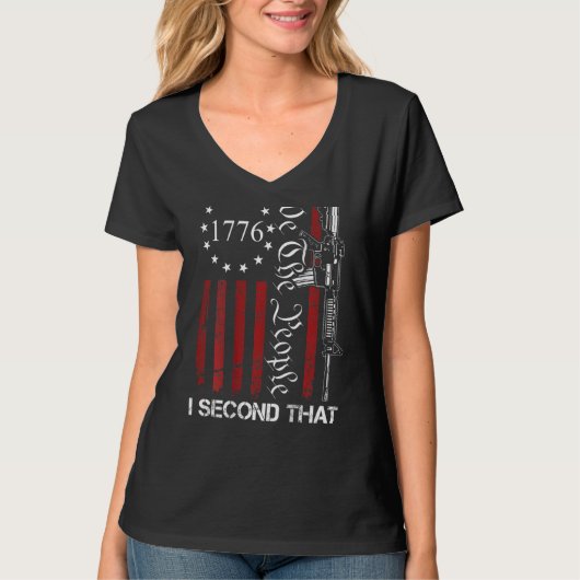 我々は第2改正アメリカ国旗に次ぐ人々 Tシャツ (正面)