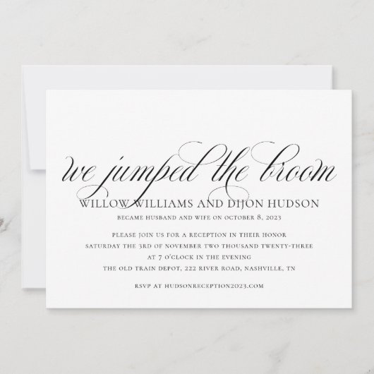 我々は箒を跳び上げた |の結婚お知らせカード 案内状 (正面)