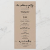 我々は素朴な子犬の結婚式 プログラムカードをテーマする プログラム (裏面)