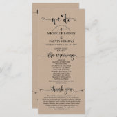 我々は素朴な子犬の結婚式 プログラムカードをテーマする プログラム (正面/裏面)