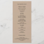 我々は素朴な結婚式 プログラムでモダンテーマカードを行う プログラム (裏面)