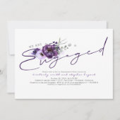 我々は紫婚約したの花の婚約パーティ 招待状 (正面)