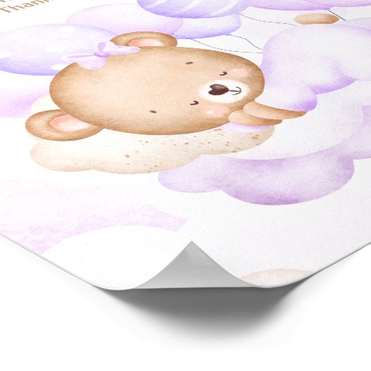 我々は紫色の女の子おむつラッフルサインを待つことができる ポスター (角)