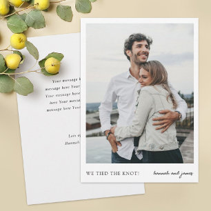 我々は結び付けシンプルたKnot Photo Elopement結婚's 案内状