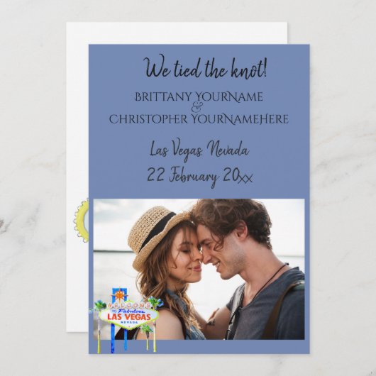 我々は結び付けラスベガス結婚の発表 招待状 (正面/裏面)