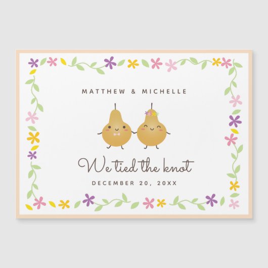 我々は結び目のたった今結婚しました結婚の発表を結んだ (正面)