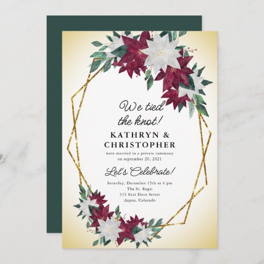 我々は結び目のポインセティアスのクリスマス結婚の 招待状 (正面/裏面)